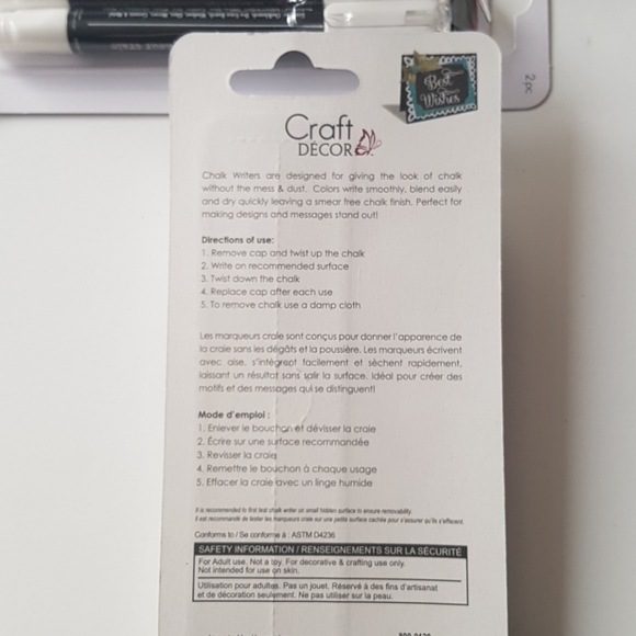 Pack of 2 Craft Décor Chalk Writer Marker Wet-Erasable (White) - Picture 6 of 6